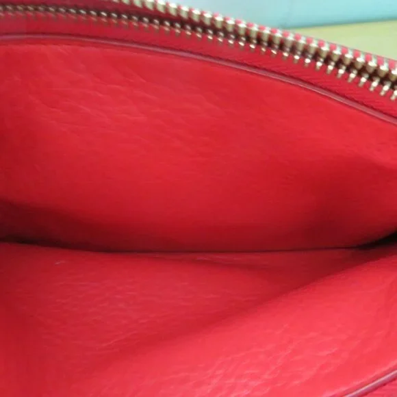 Coach Leather Crossbody Bag Wristlet Red - Picture 5 of 12